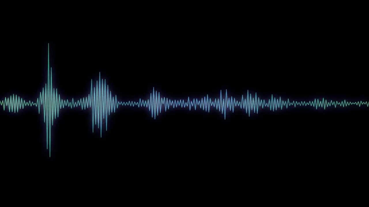 A luminous audio waveform